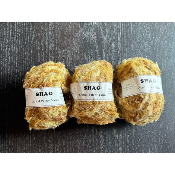 Lot of 3 Crystal Palace Shag Yarn in Straw into Gold - Picture 1 of 5